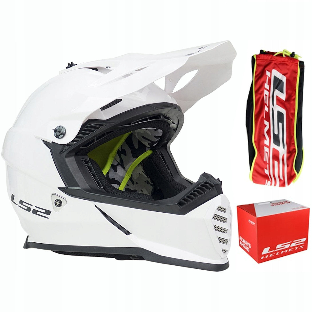 LS2 MX437 FAST EVO WHITE CROSS XL HELMET