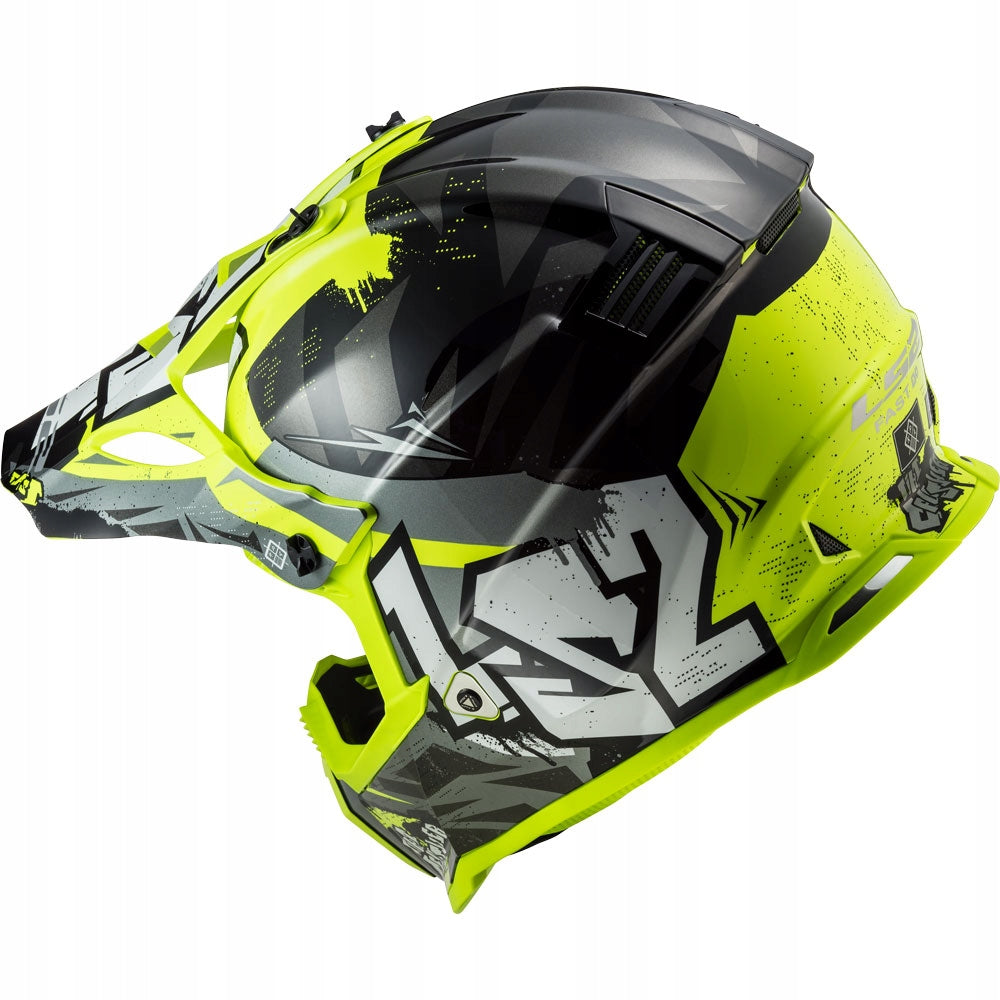 LS2 MX437 FAST II MINI CRUSHER H-V junior children's cross helmet yellow S Manufacturer's catalog number AK40437J3412