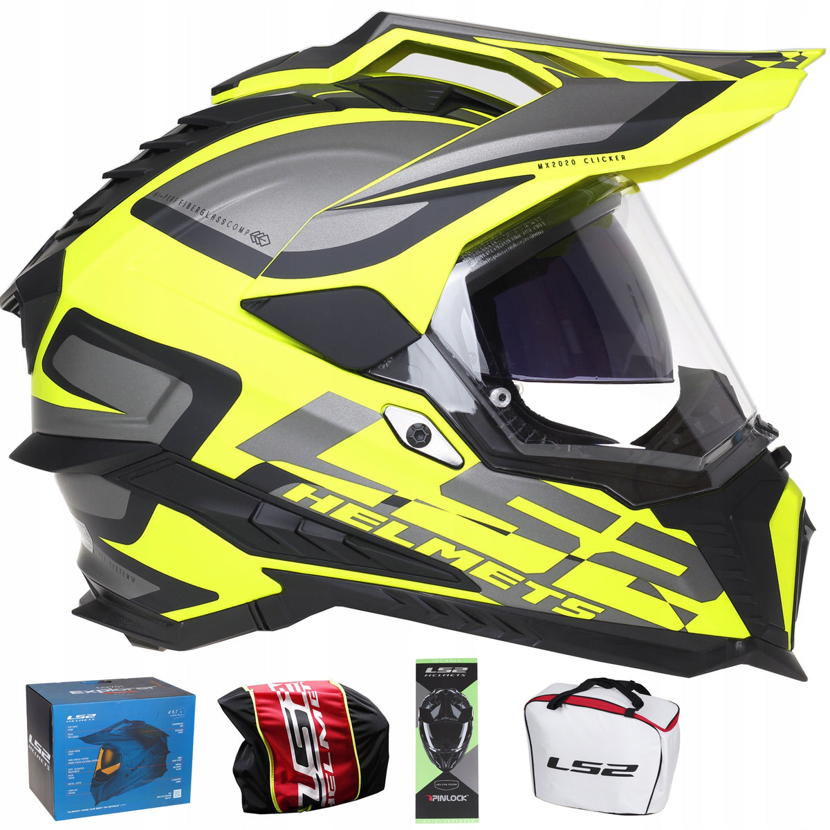 LS2 MX701 EXPLORER alter fluo QUAD CROSS ENDURO ATV motorcycle helmet