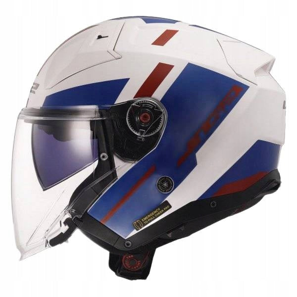 LS2 OPEN HELMET OF603 INFINITY II SPECIAL WHITE BLUE RED M Packaging status original