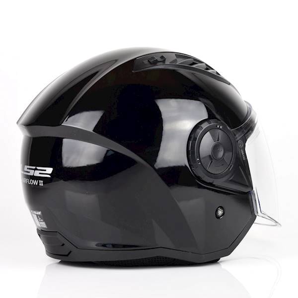 LS2 helmet | Airflow II Solid Black Gloss | Open Scooter Helmet | OF616 Manufacturer LS2