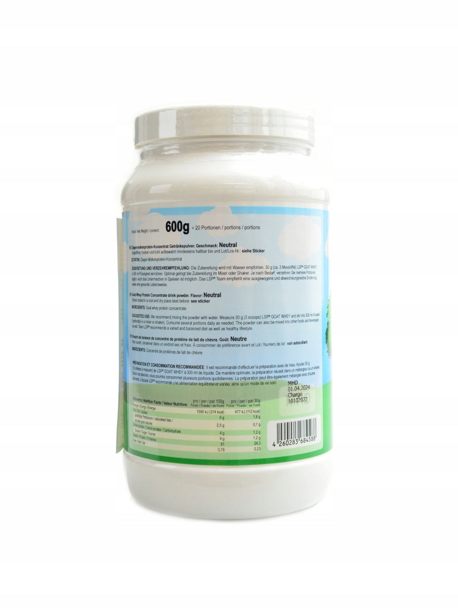 LSP nutrition Goat Whey 600 g natural Packaging status original