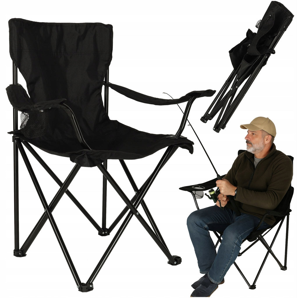 LUARO Folding Fishing Chair Camping Fishing Black