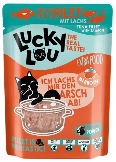 LUCKY LOU EXTRAFOOD CAT FOOD DELICACY TUNA SALMON IN SAUCE 70g Manufacturer code 4262437740911