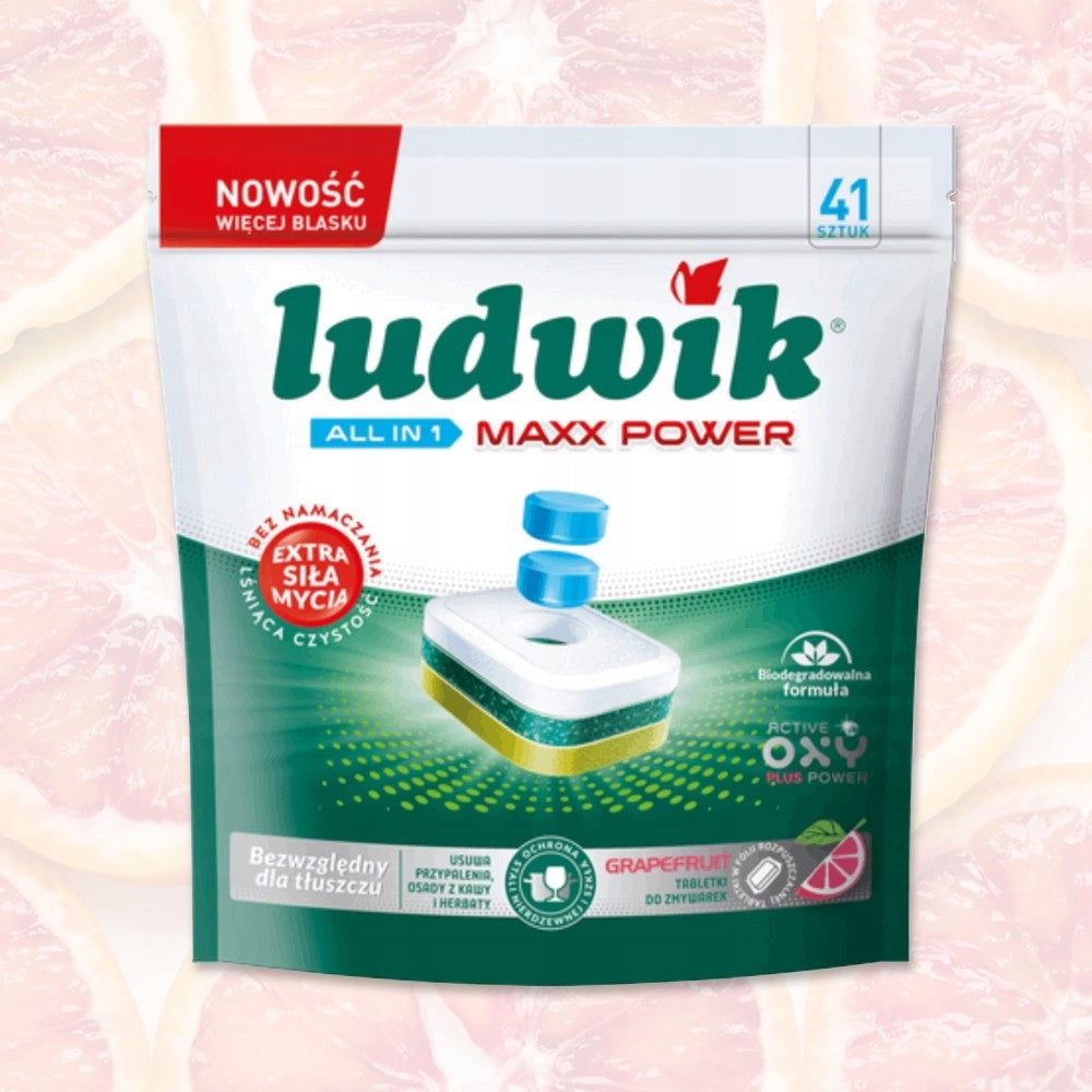 LUDWIK Max Power DISHWASHER TABLETS All-in-One GRAPE doypack 41 Pack Brand Ludwik
