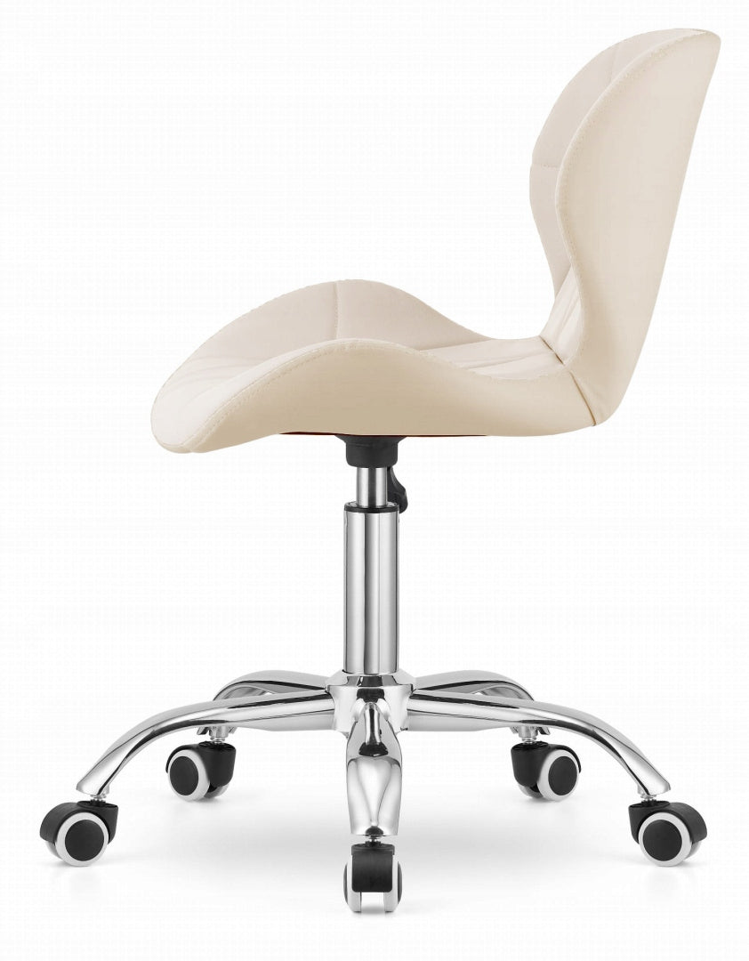 LUGANO SWIVEL ARMCHAIR| Beige eco-leather| Chrome modern base Manufacturer code VAS3-VASTO-OFFICE-CREAM-PU