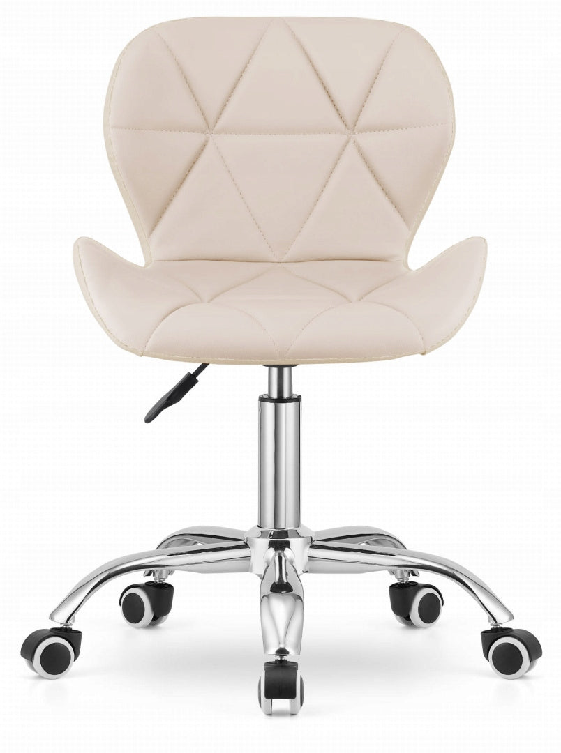LUGANO SWIVEL ARMCHAIR| Beige eco-leather| Chrome modern base Packaging status original