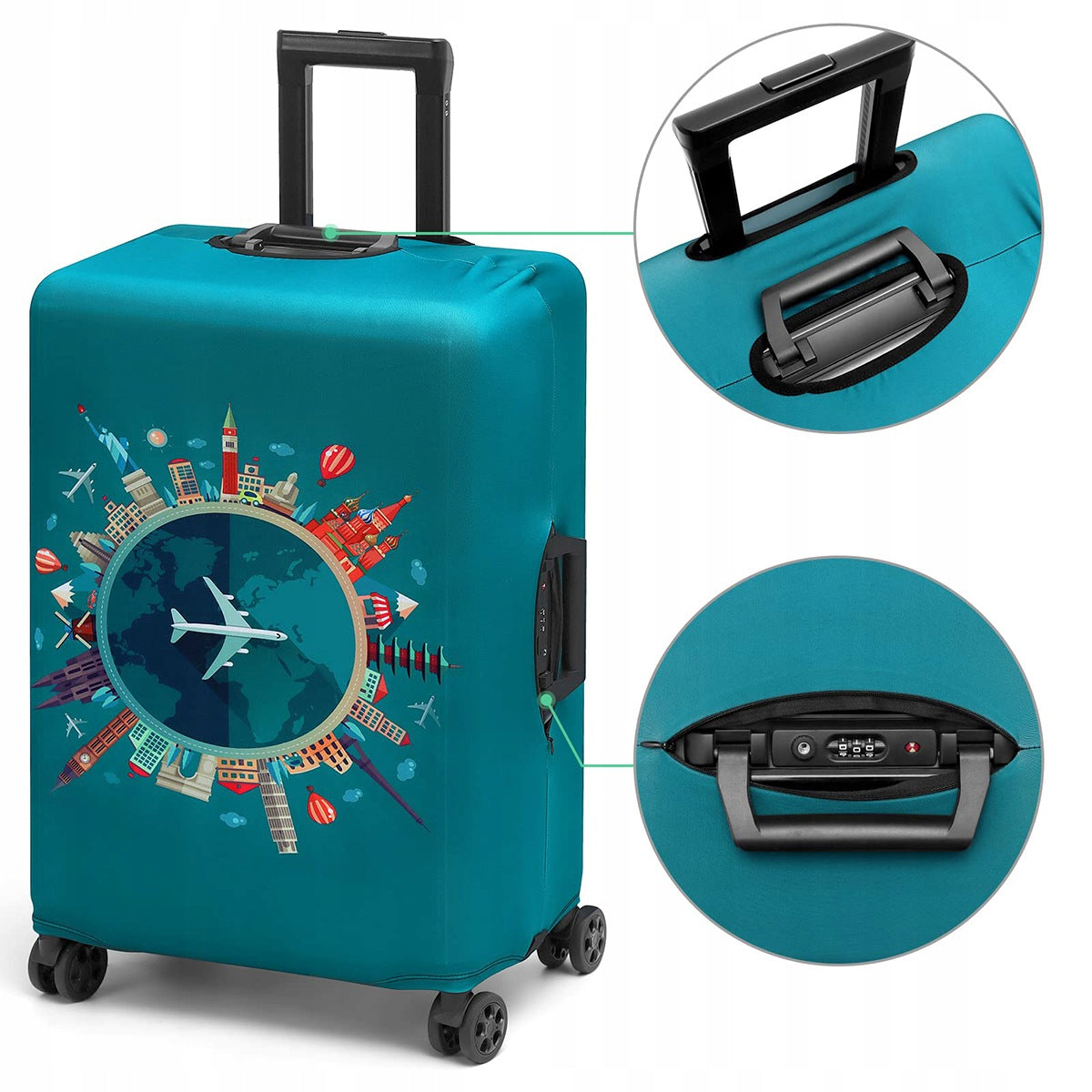 LUGGAGE COVER/DUST COVER (FOR LUGGAGE 25-28 INCHES) - GREEN Color green