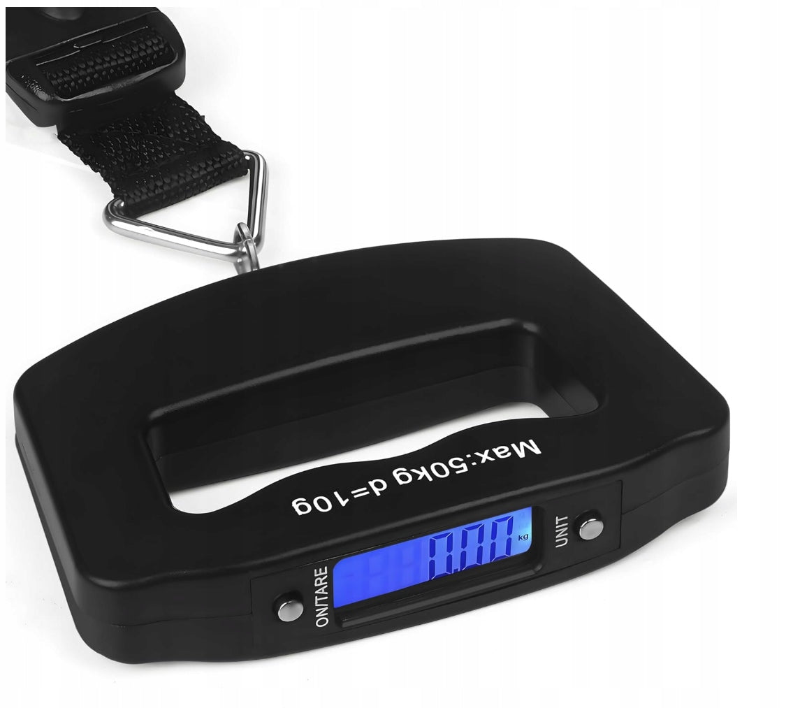 LUGGAGE SCALE HOOK TOURIST AIR FISHING MANUAL 50 KG + BATTERIES Brand no brand