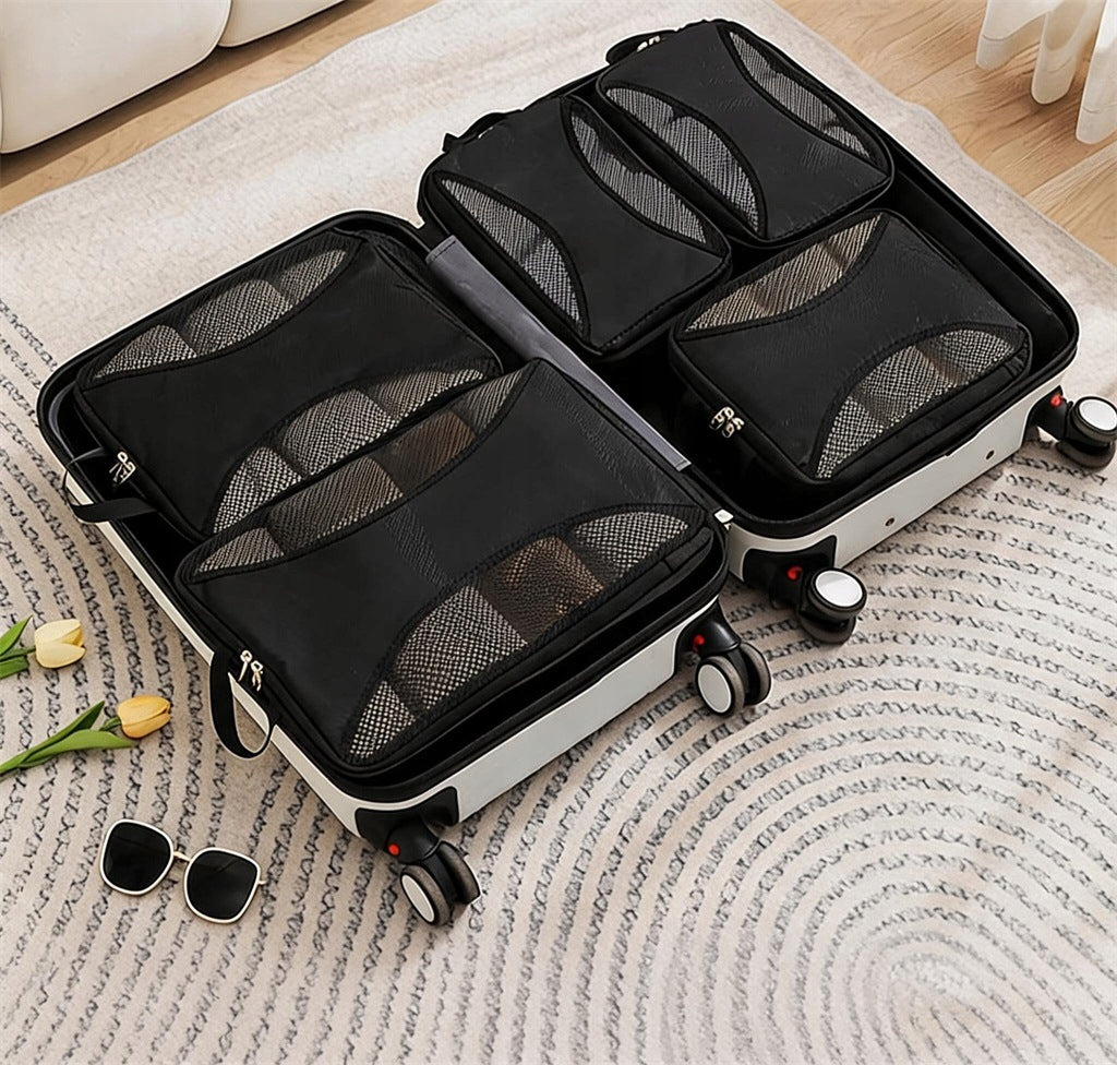 LUGGAGE STORAGE BAG BLACK COMPRESSION 8 PIECES ORGANIZERS Color black