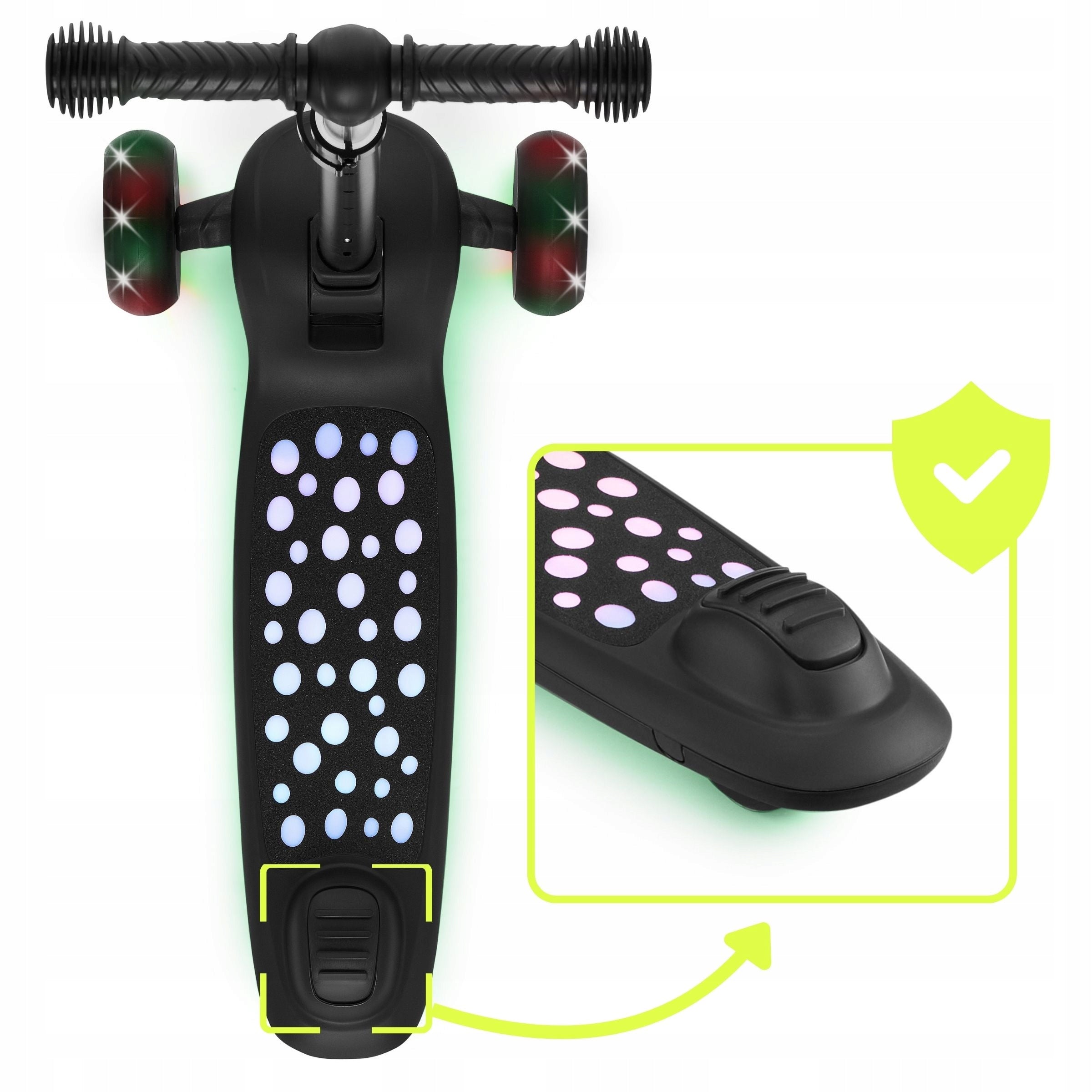 LUMI 3in1 Balance Scooter - Illuminated Platform and LED Wheels, Black Brand HyperMotion