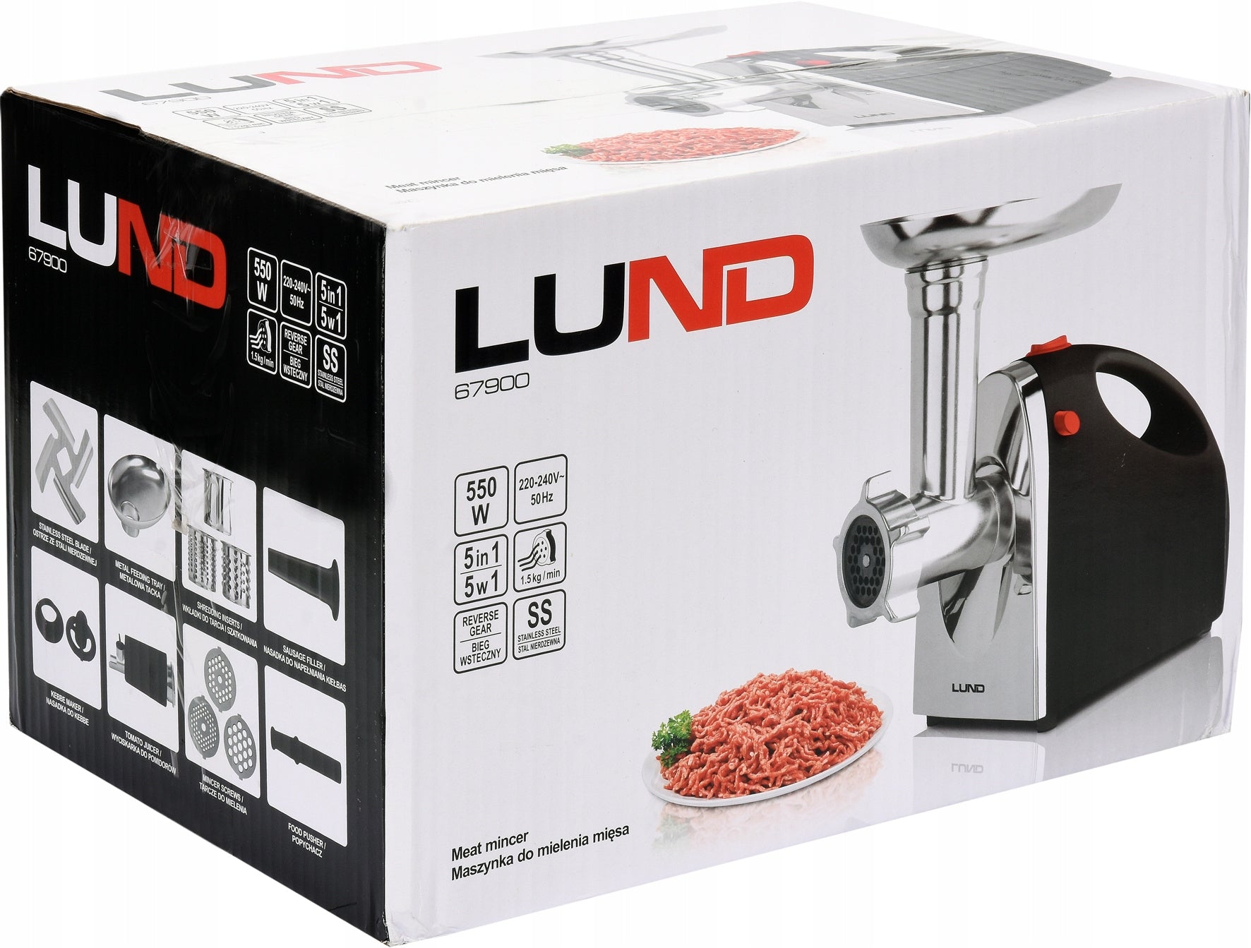 LUND 67900 MEAT GRINDER 5W1 550W Dominant color black
