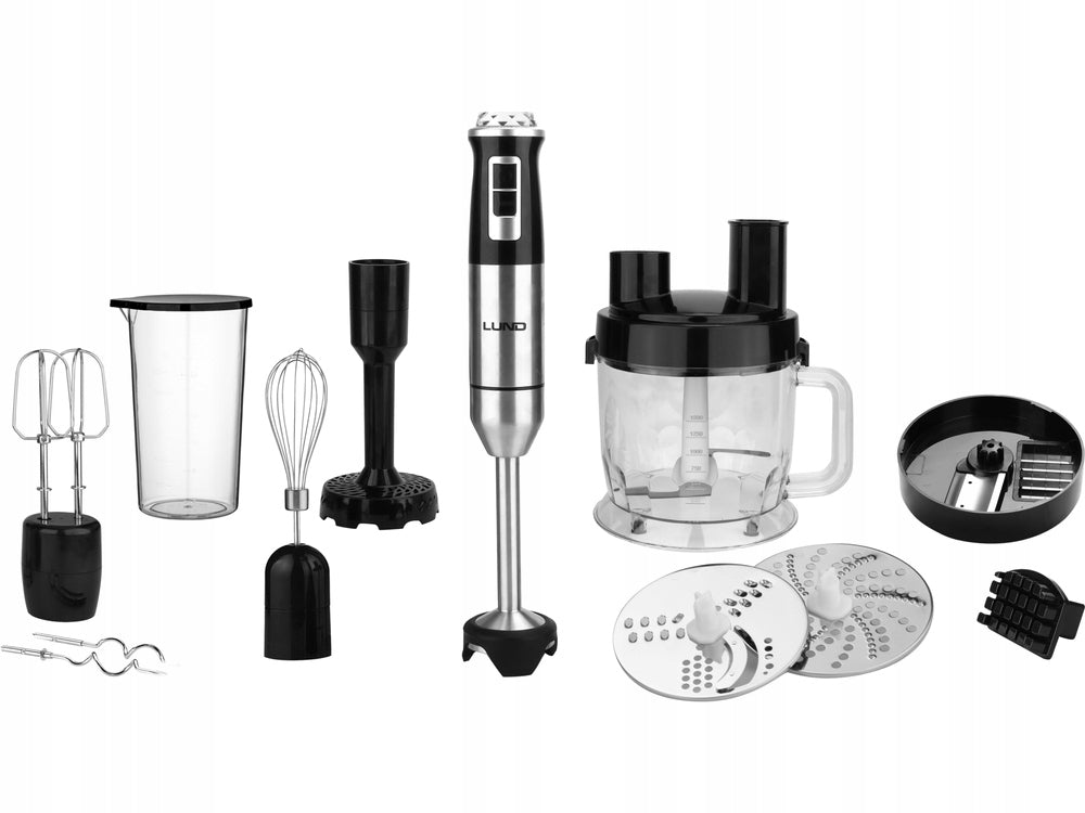 LUND BLENDER HANDHELD MULTIFUNCTIONAL 10in1 MIXER MOTOR 1000W TURBO MODE Manufacturer code 67694