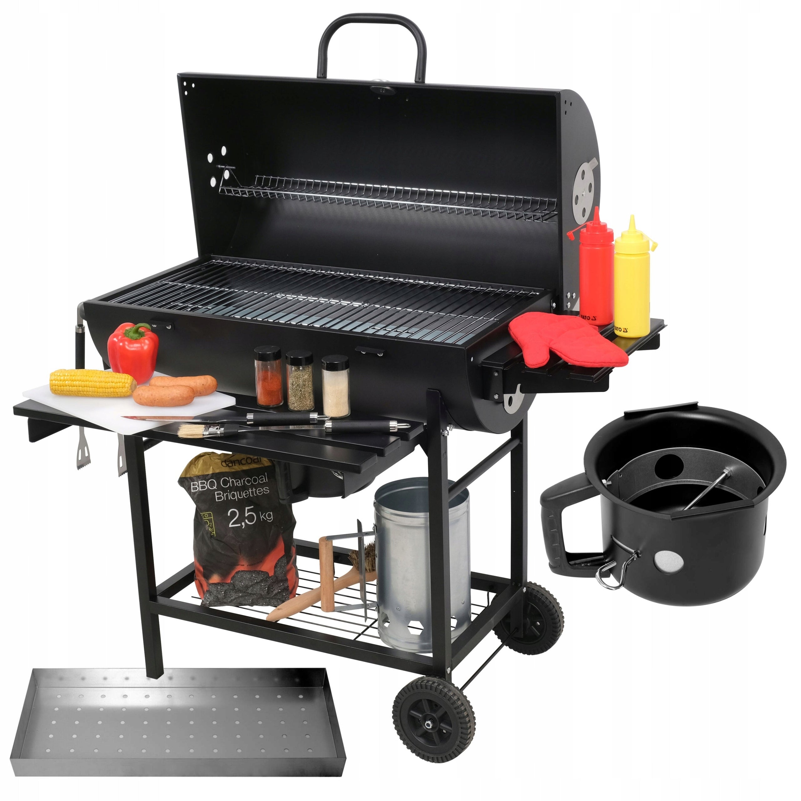 LUND CHARCOAL GRILL BARREL COVER GARDEN ASHTRAY LARGE 71X35CM LARGE 9990