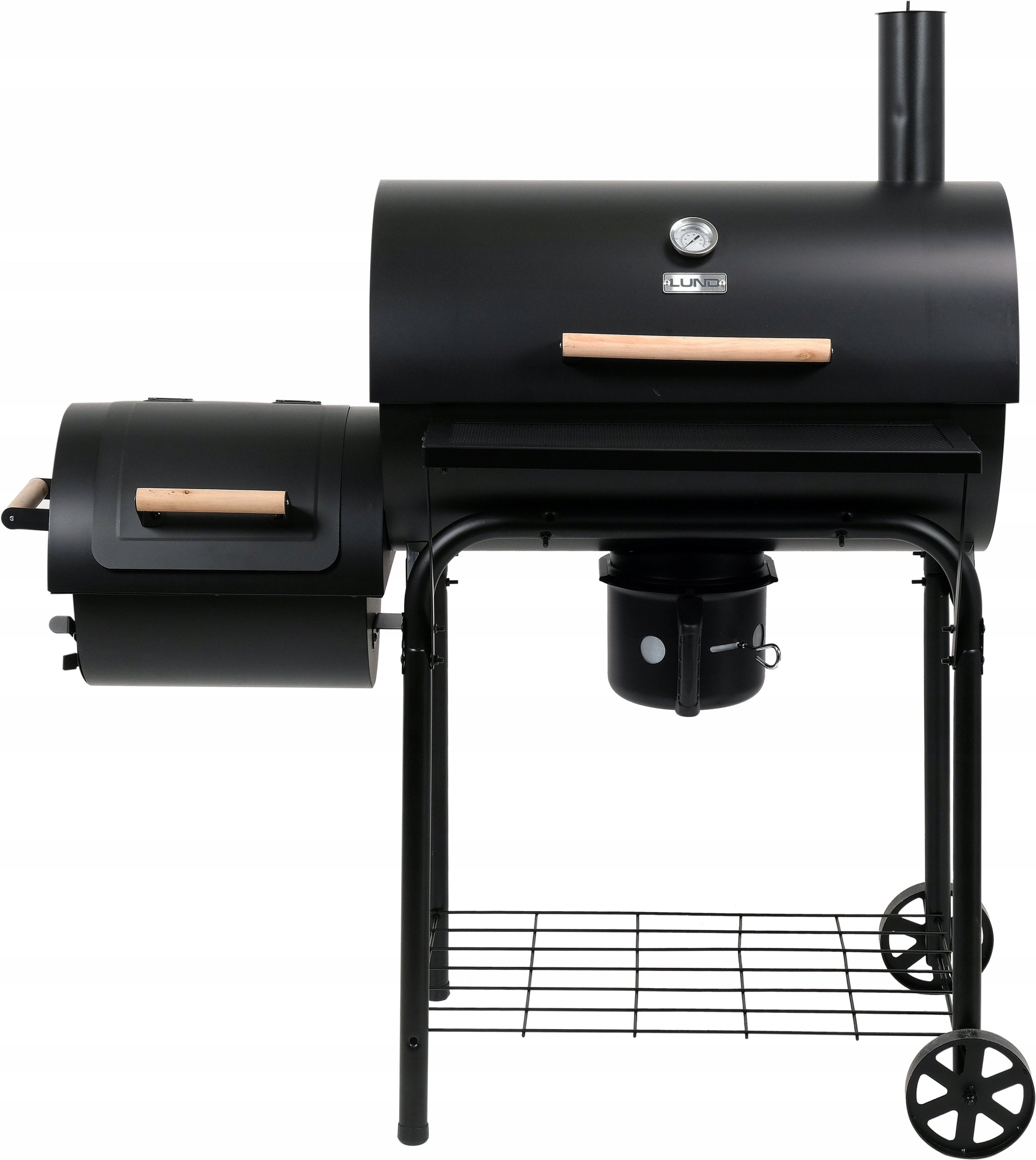 LUND CHARCOAL GRILL WITH GARDEN COVER WITH SMOKEHOUSE GRATE 64X37CM THERMOMETER Grill width 111 cm