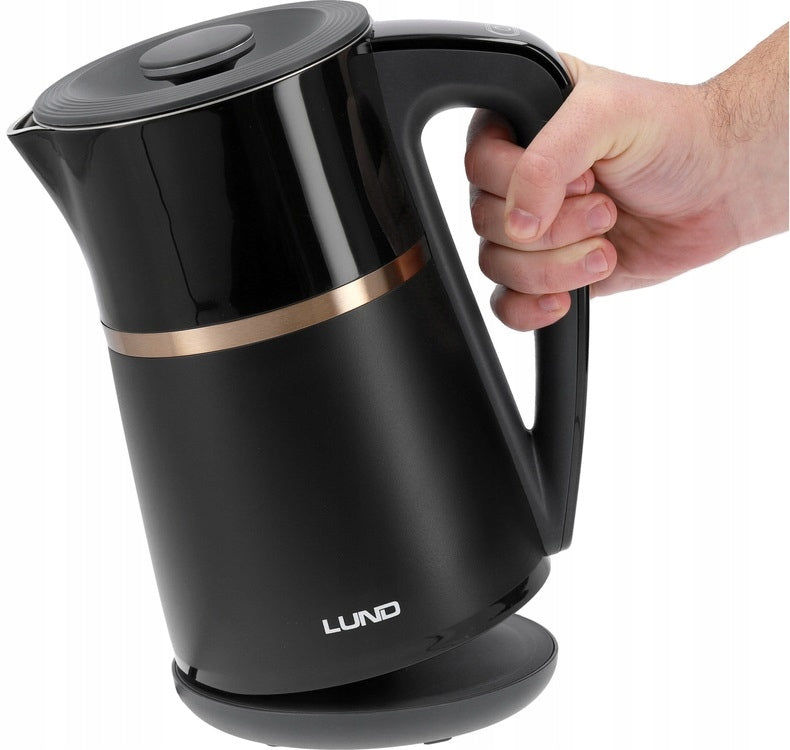 LUND ELECTRIC KETTLE 22000W 1,7L BLACK WITH ADJUSTABLE TEMPERATURE 40-100°68217 Material metal synthetic material