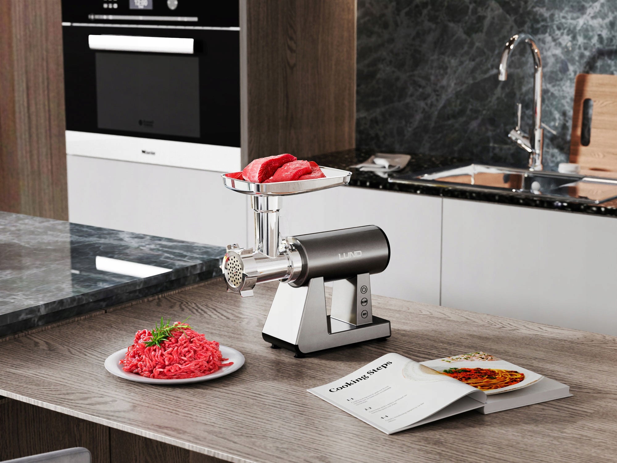 LUND ELECTRIC MEAT GRINDER DC 550W SAUSAGE NOZZLE Manufacturer code 67904