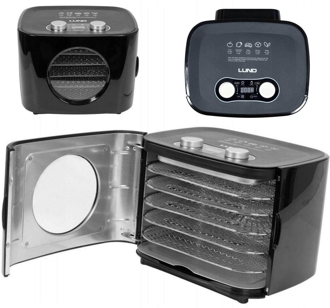 LUND FOOD DRYER 300W 5 FRUIT MUSHROOM TRAYS WITH TIMER 68280