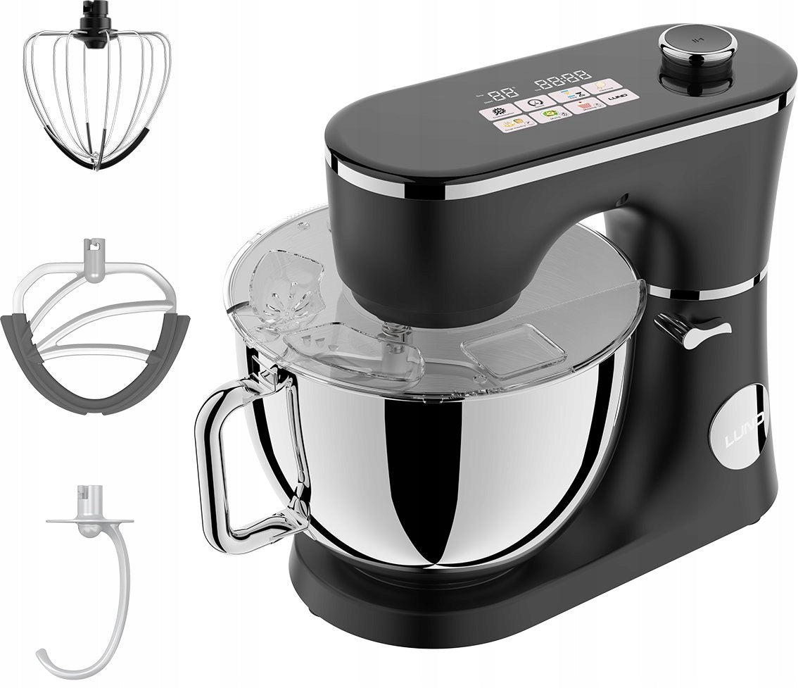 LUND FOOD PROCESSOR MIXER 2000W TIMER 6L LED HOOK STIRRER WHISK BOWL Brand Lund