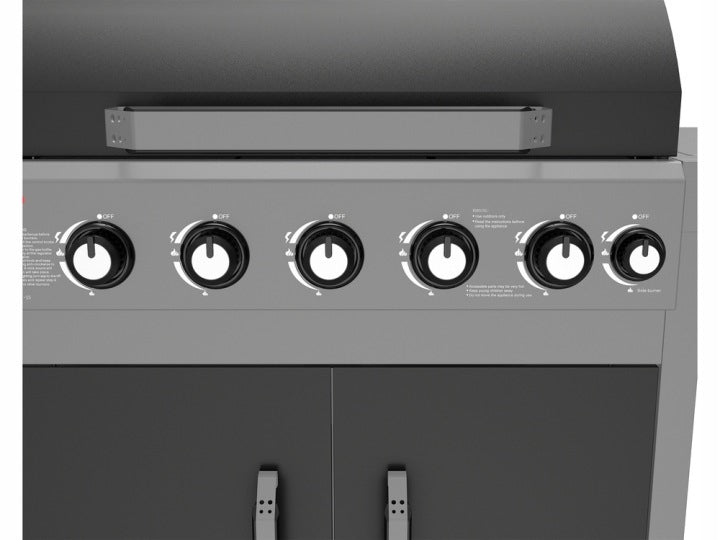 LUND GARDEN GAS GRILL 5+1 COVER SIDE BURNER CAST IRON GRATE 70x42CM Number of burners 6