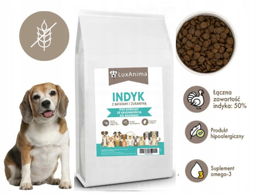 LUXANIMA LIGHT TURKEY WITH SWEET POTATOES AND CRANBERRIES FOOD FOR OVERWEIGHT DOGS 6 KG Packaging status original