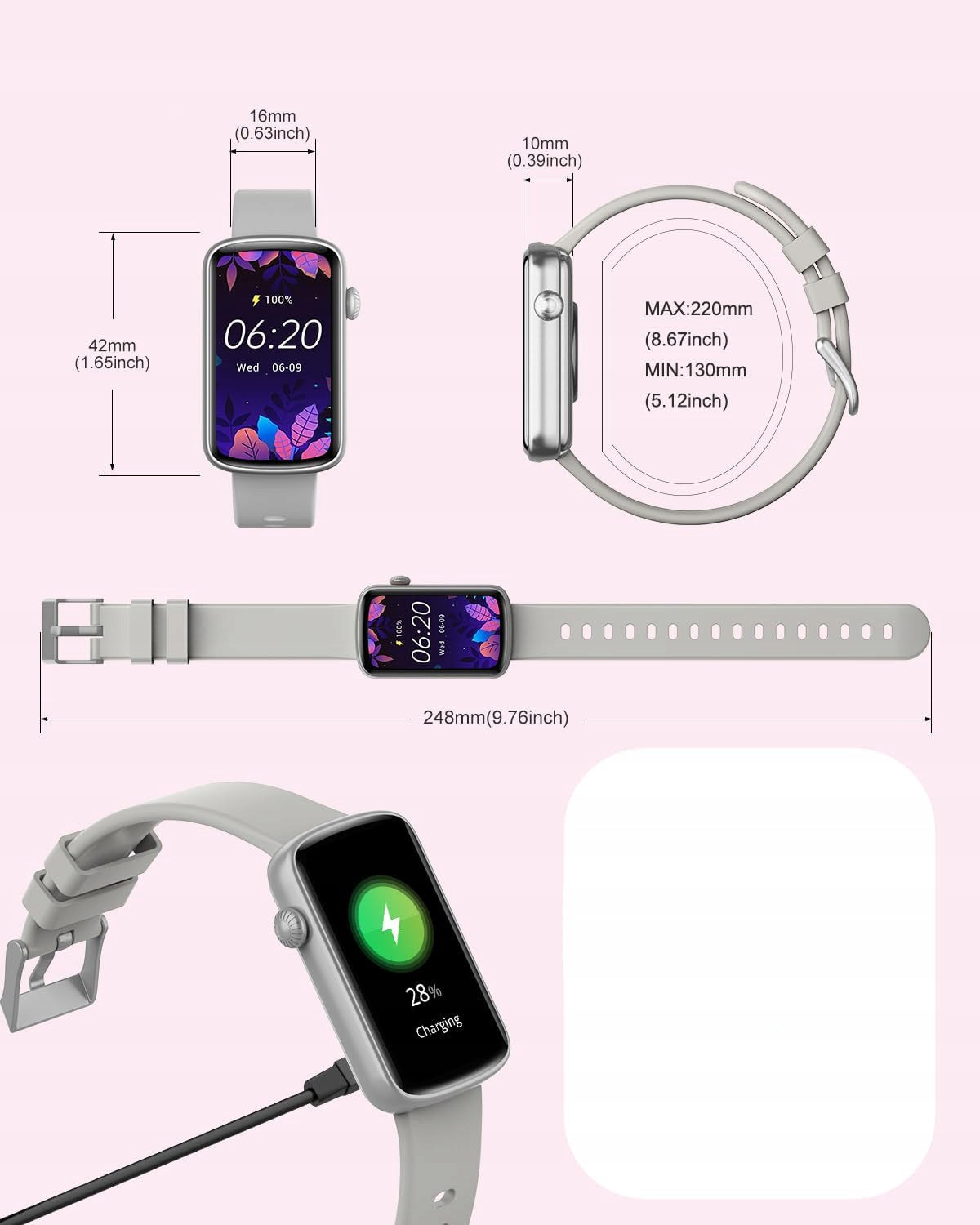 LYNN2 Smartwatch 1,47" Heart Rate Tracker Saturation Sleep Android iOS IP68 GREY Packaging status original