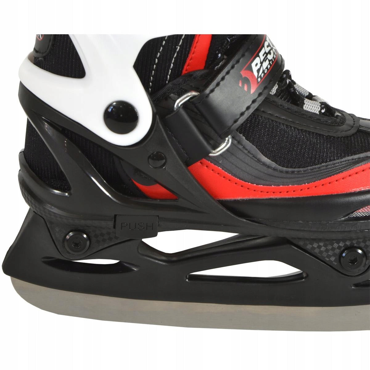 Größenverstellbare Schlittschuhe Best Sporting 30-33, schwarz-rot 
