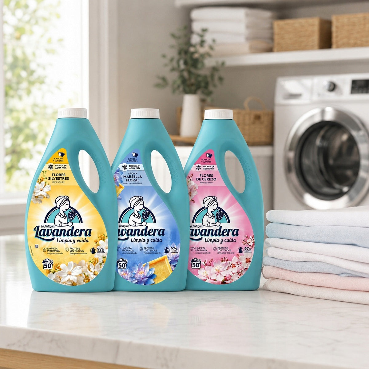 La Lavandera Washing Liquid Set 3x 2,5 L 150 Washes Universal Mix Packaging status original