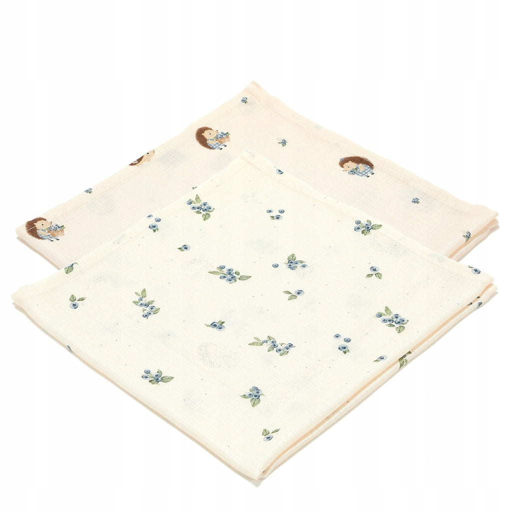 La Millou Bamboo Country Berry Reusable Muslin Diaper Set