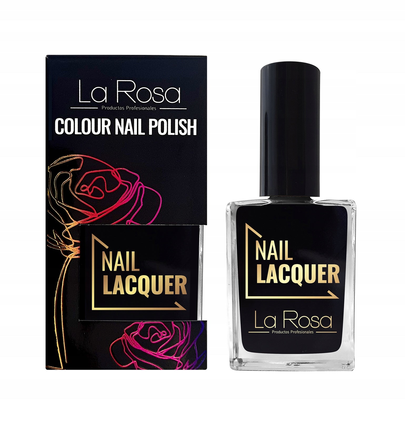 Nagellack La Rosa Schwarz, 15 ml 