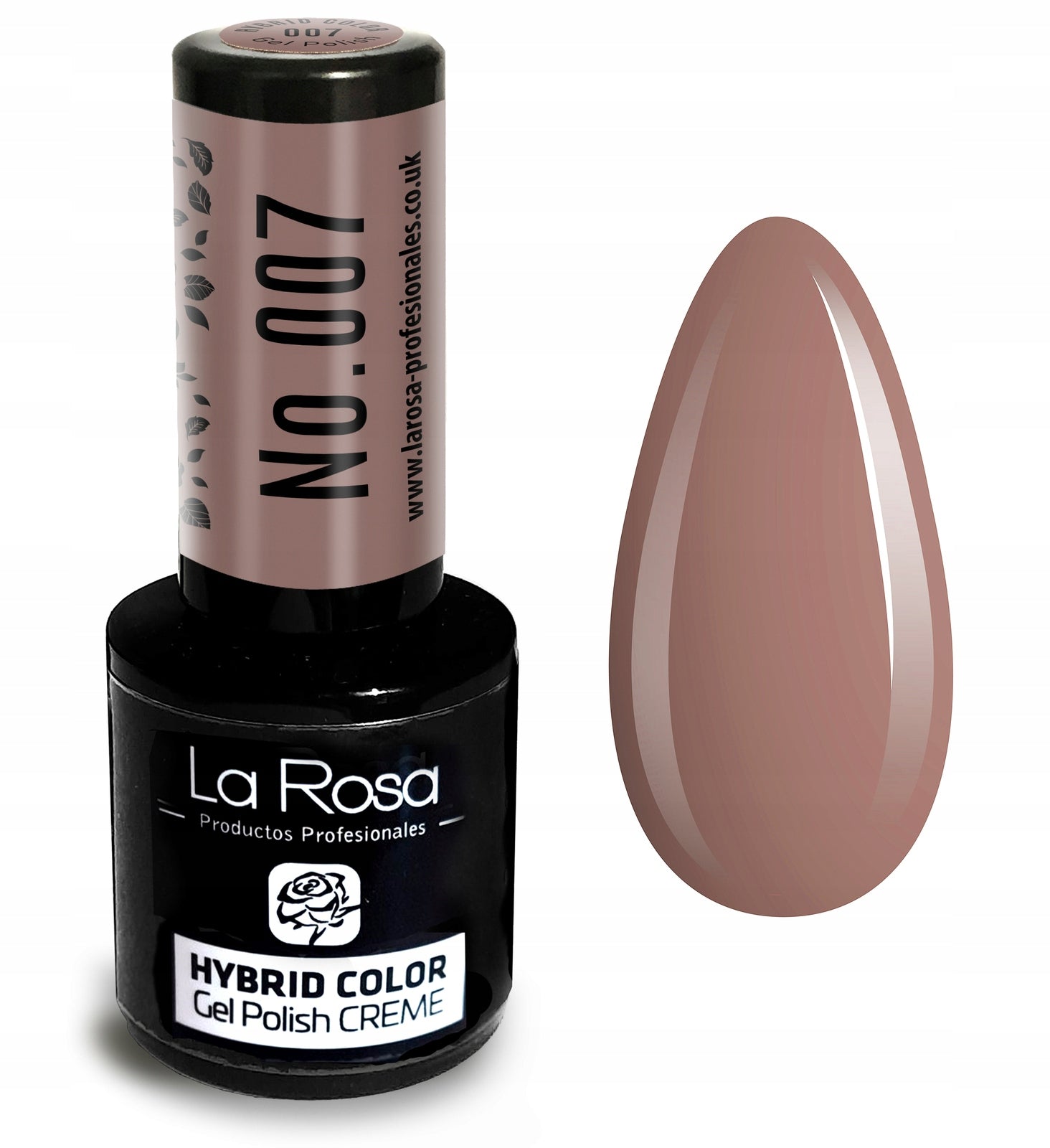 Hybrid-Nagellack La Rosa 007 Dark Nude Pink, 9 ml 