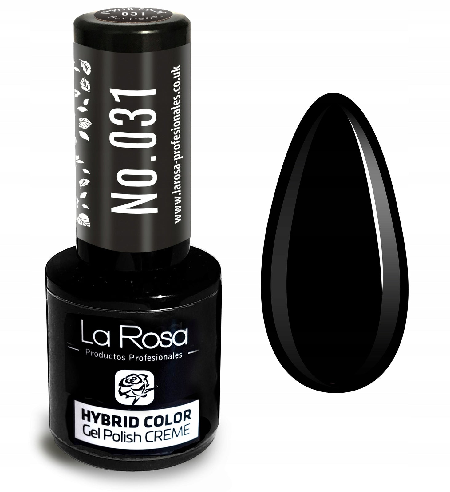 Hybrid-Nagellack La Rosa 031 Schwarz, 9 ml 