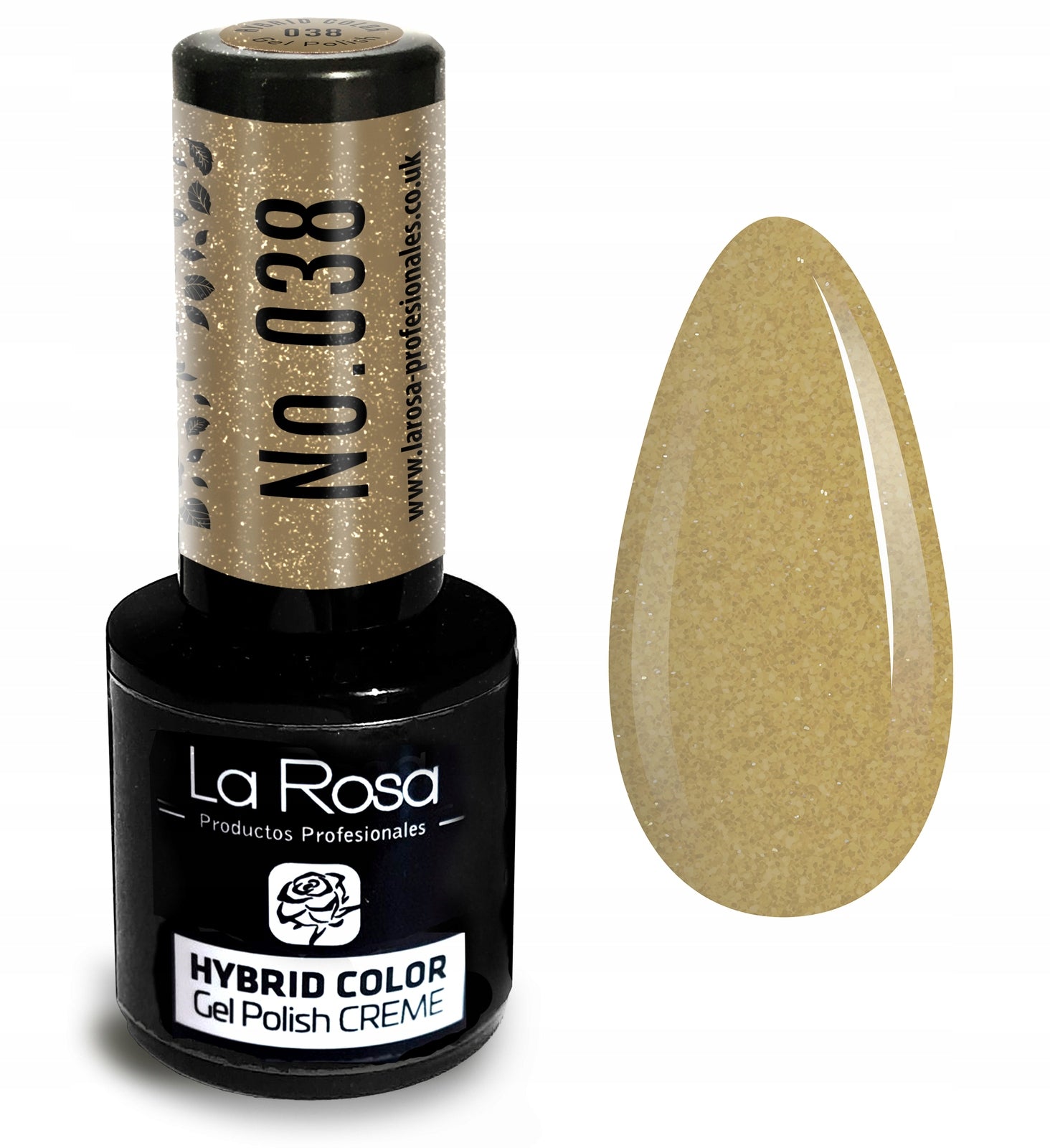 Hybrid-Nagellack La Rosa 038 Gold, 9 ml 