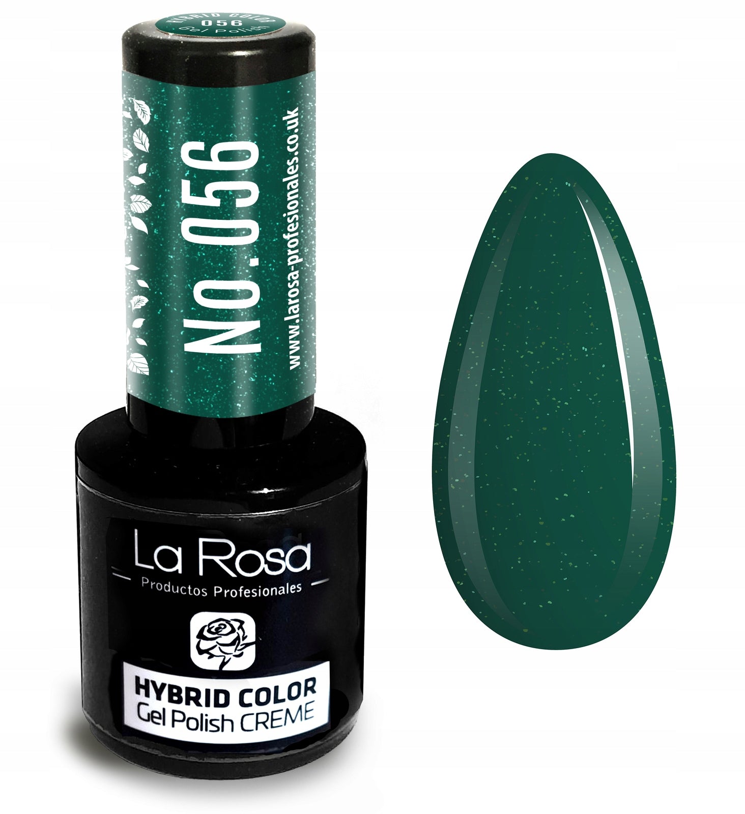 Hybrid-Nagellack La Rosa 056 Emerald mit Glanz, 9 ml 