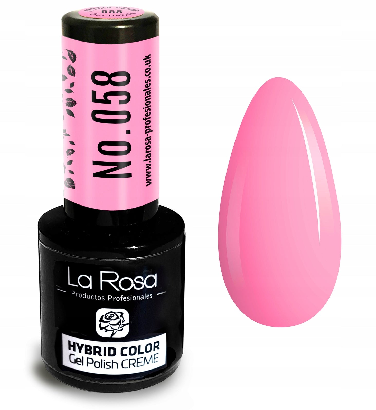 Hybrid-Nagellack La Rosa 058 Baby Pink, 9 ml 