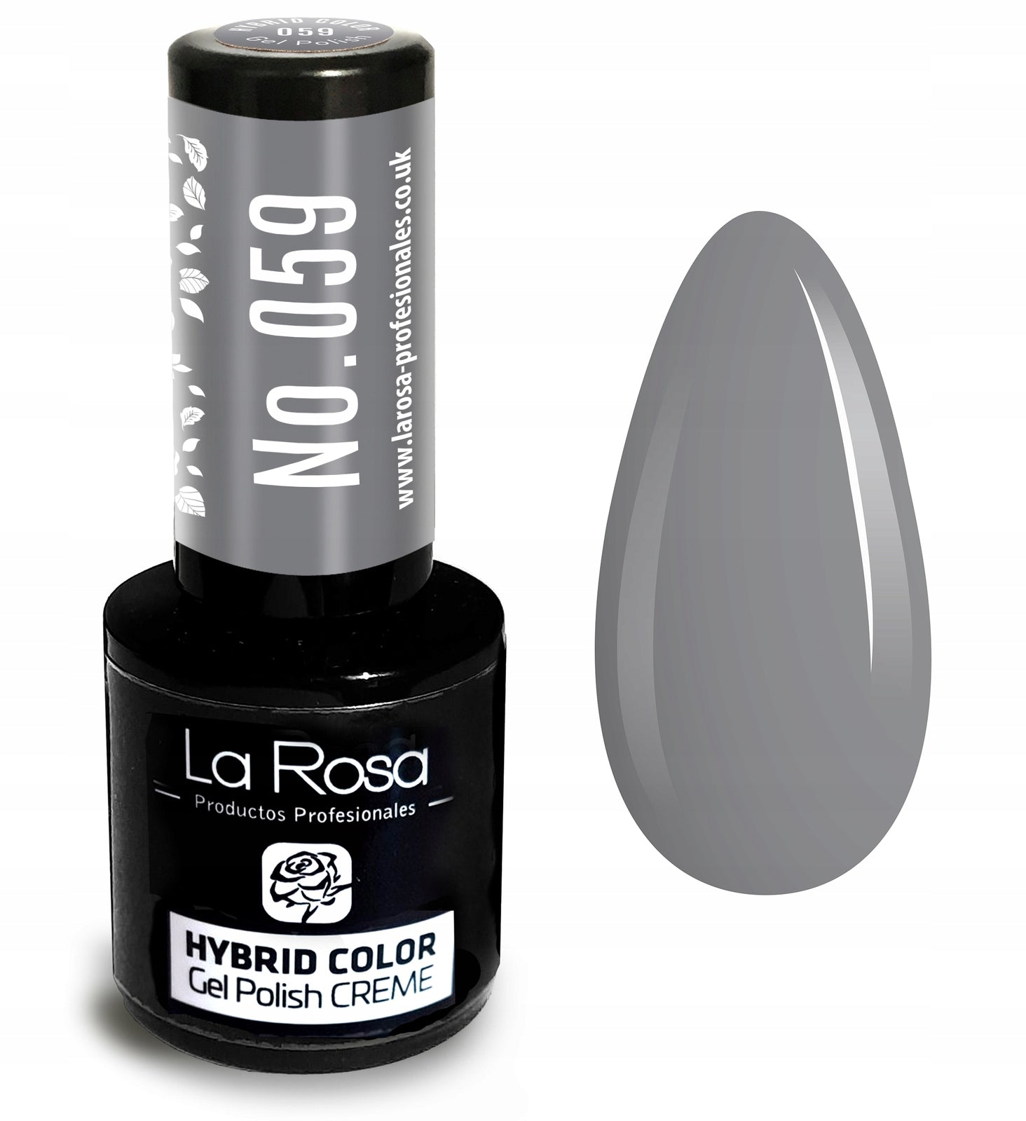 Hybrid-Nagellack La Rosa 059 Hellgrau, 9 ml 