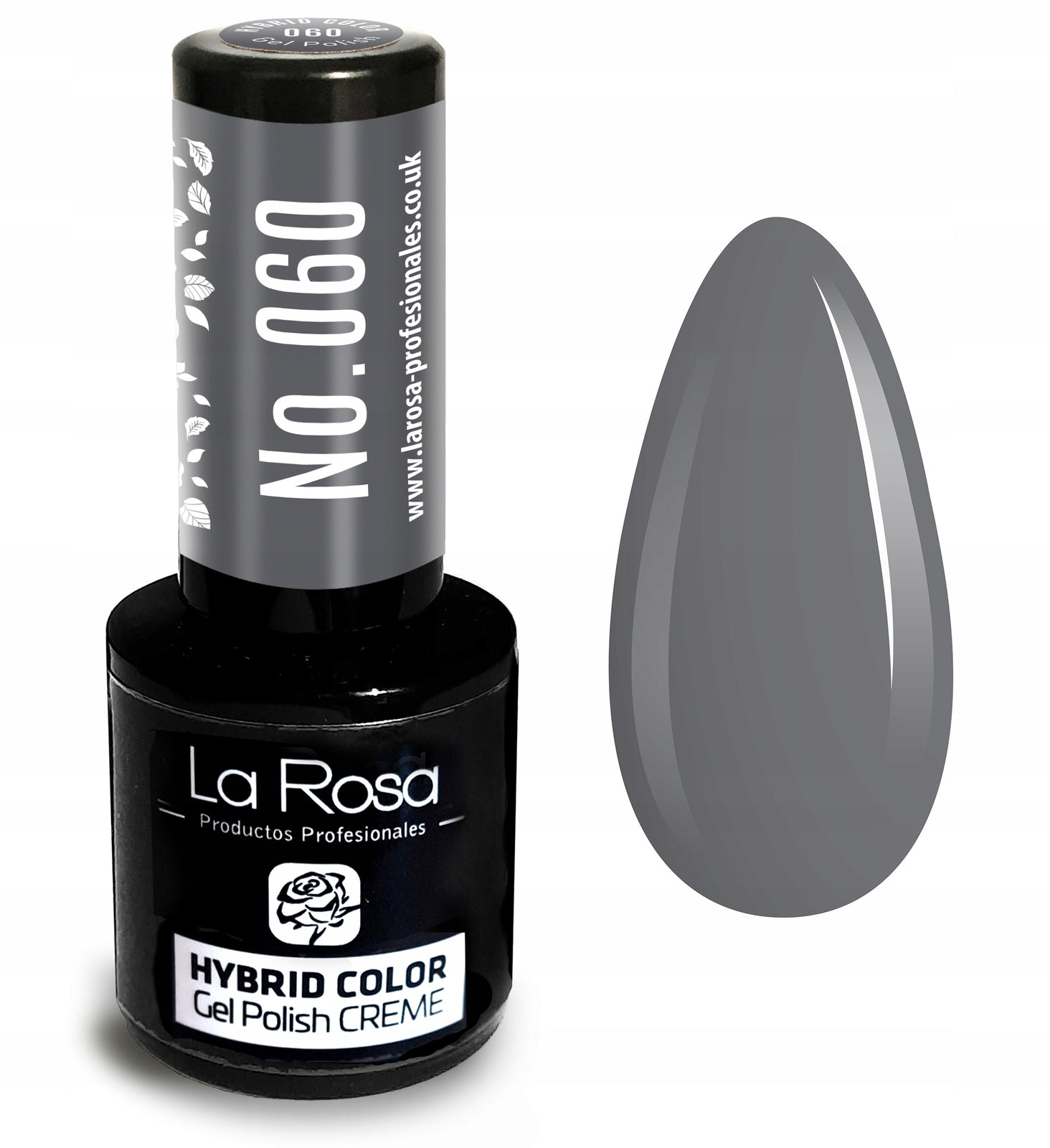 Hybrid-Nagellack La Rosa 060 Dunkelgrau, 9 ml 