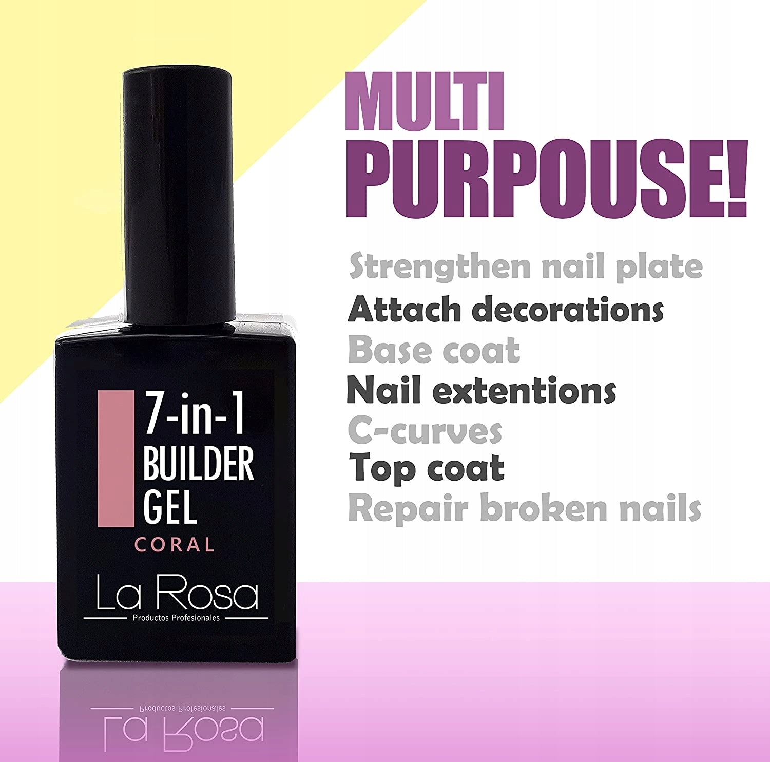 Hybrid-Nagellack La Rosa 7 in1 Builder Gel Dark Beige UV/LED, 15 ml 