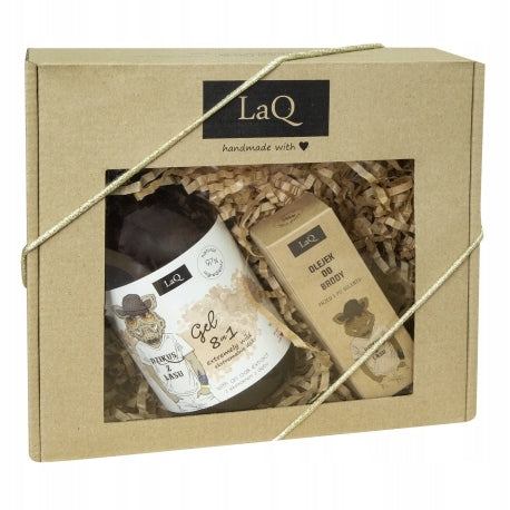 LaQ Boar-Set für Männer: Duschgel, 500 ml + Bartöl, 30 ml 