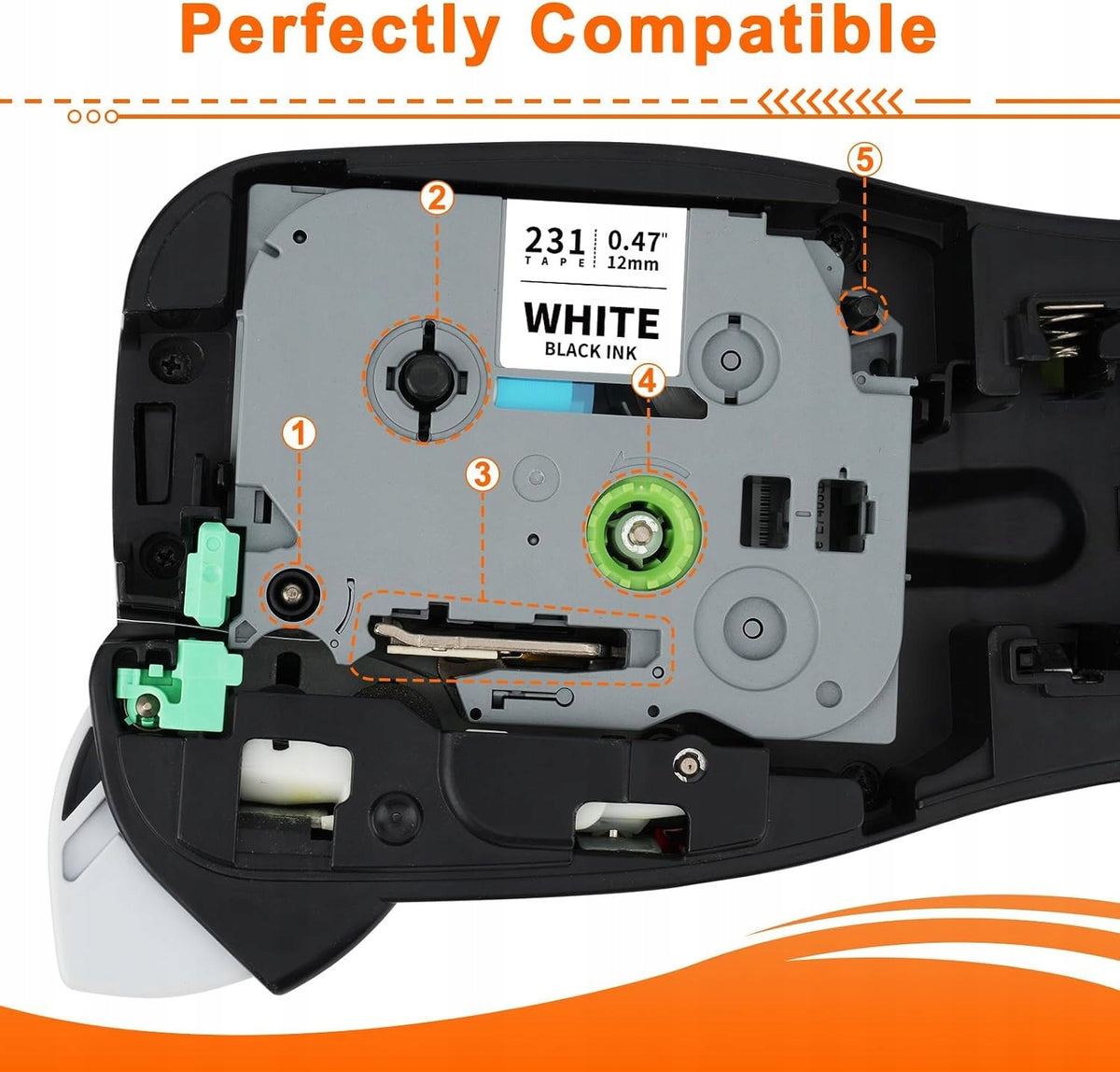 Label printer tape 12mm white replacement Brother TZe-231 3 pcs. Packaging status original