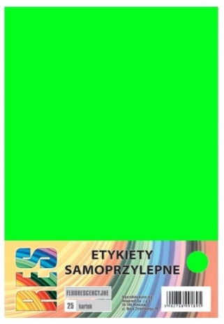 Label self-adhesive paper A4 GREEN fluo op.25