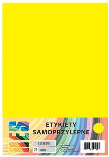 Label self-adhesive paper A4 a'25 YELLOW