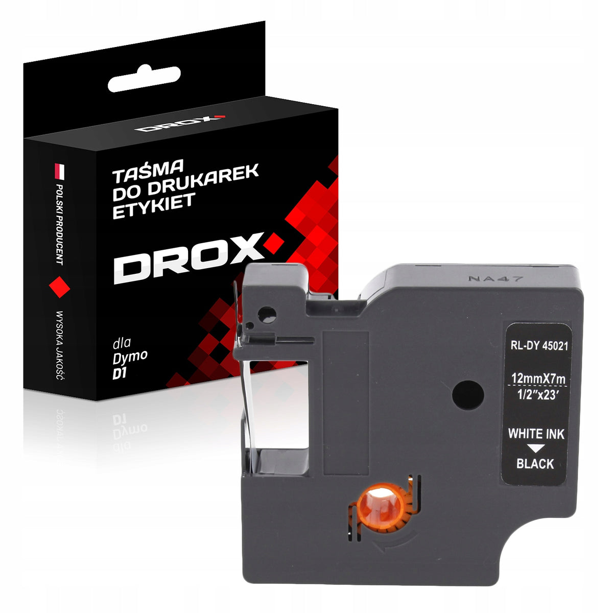 Label tape DYMO 45021 12mm/7m black white
