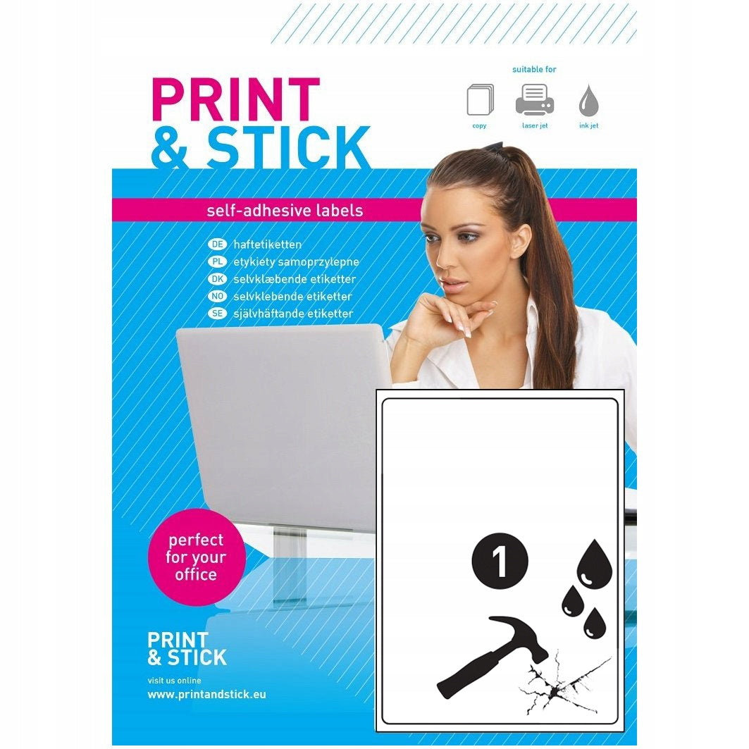 Labels A4 waterproof stickers A4 + margin Heavy-Duty PET -50 sheets