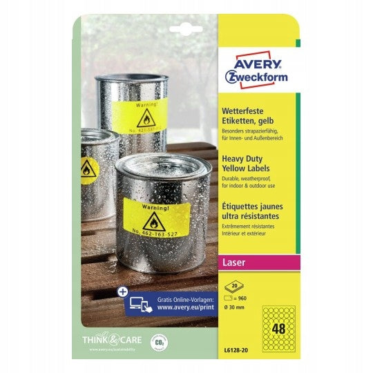 Labels Avery L6128-20 waterproof polyester Brand Avery