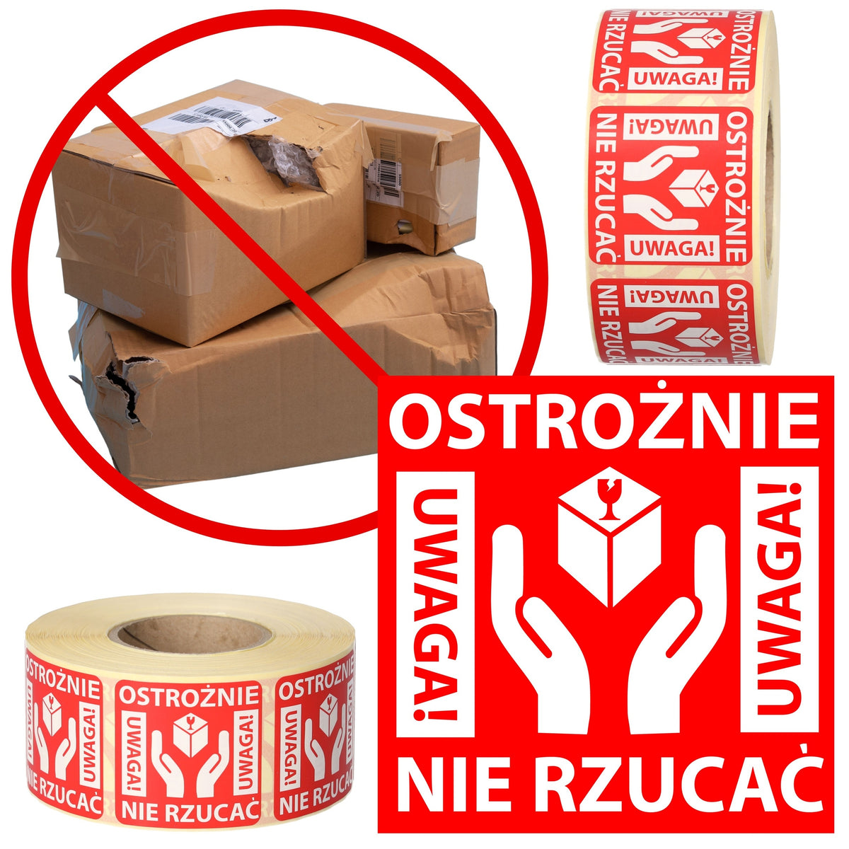 Labels CAREFULLY DO NOT THROW Self Adhesive Stickers Package Courier x1000PCS