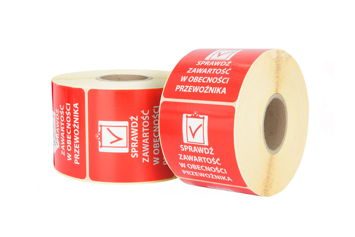 Labels "Check Content" 70x70mm 1000pcs 40mm Material thermal transfer paper