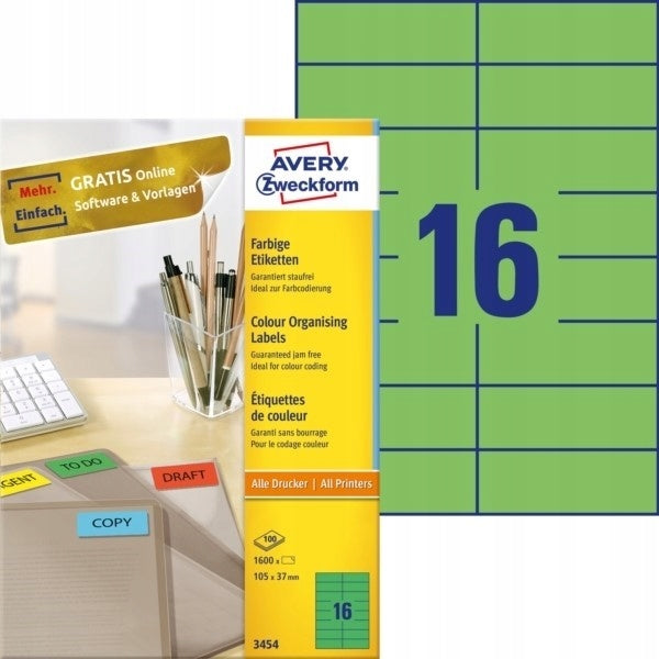 Labels EVER 105/37 green 100 pieces Manufacturer code 3454