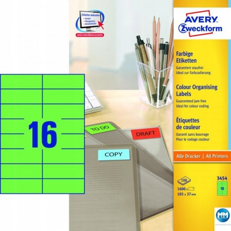 Labels EVER 105/37 green 100 pieces