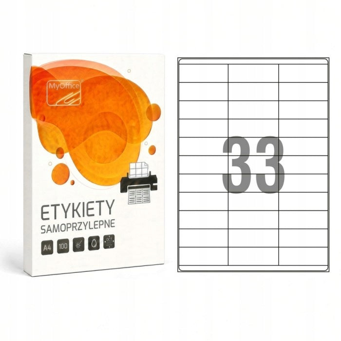 Labels MyOffice 70x25,4 mm A4 white 100 sheets